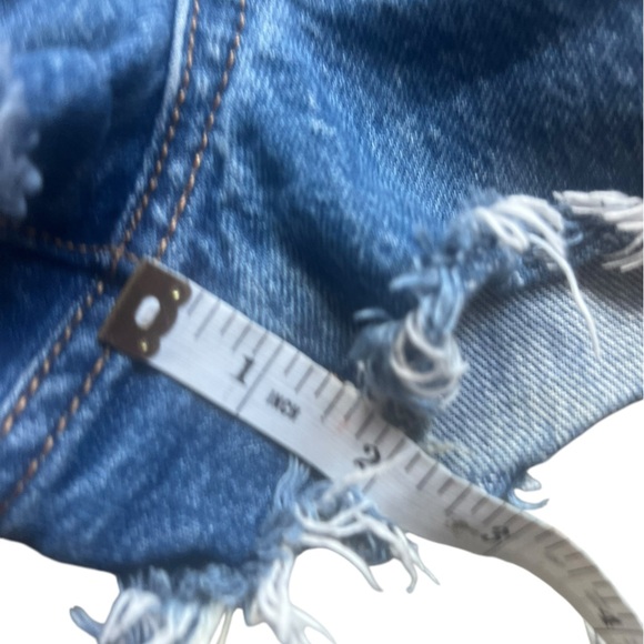 Levi's 501 Premium Denim High Rise Cut Off Jean Shorts Button Fly Size 29 - Picture 6 of 9